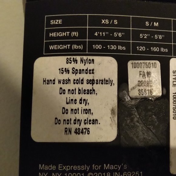 Small black tight INC International Concepts $14.99 xs/s 5'4" -5'6" Nwt USA made - Picture 5 of 8